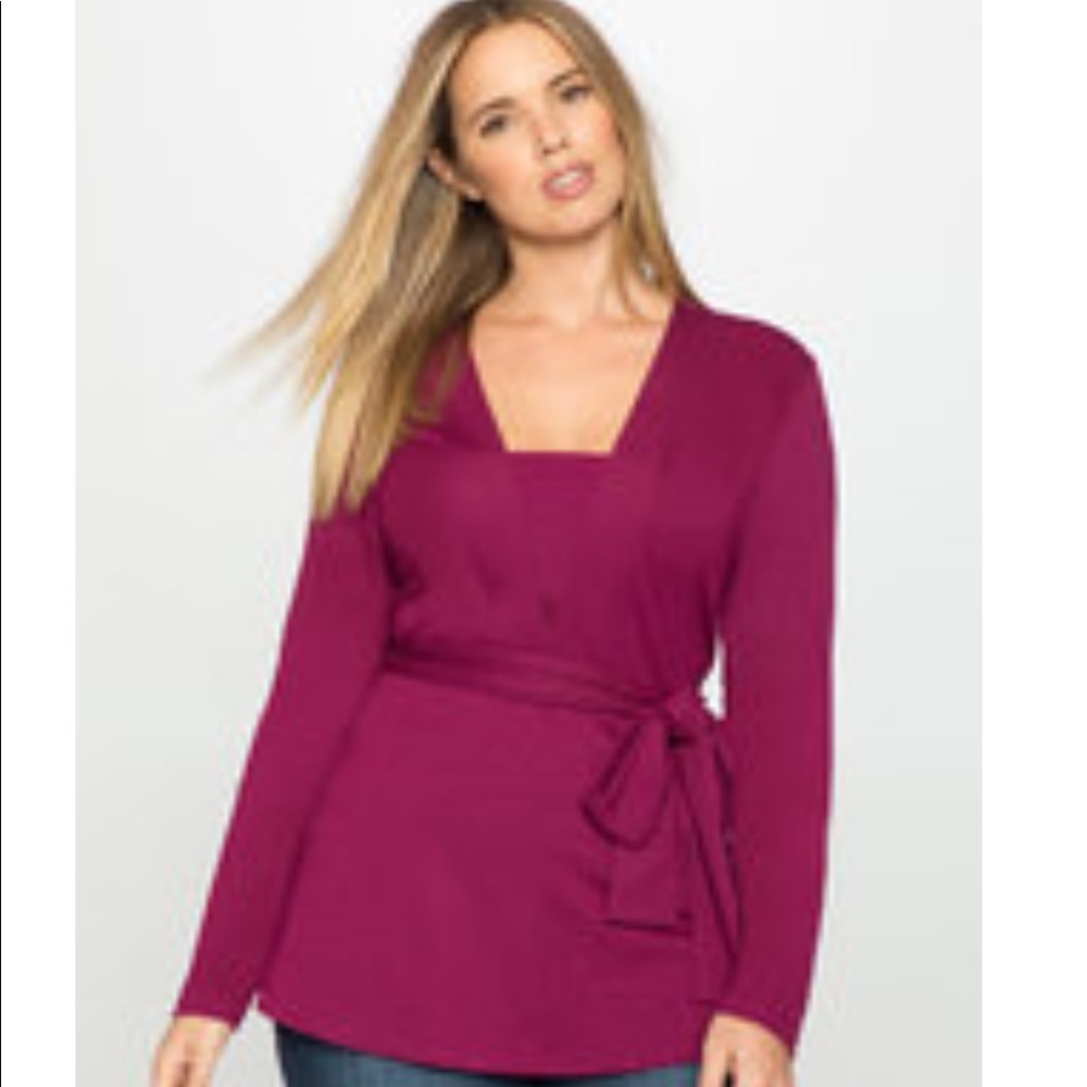 🌟HP🌟 Burgundy shawl collar top
